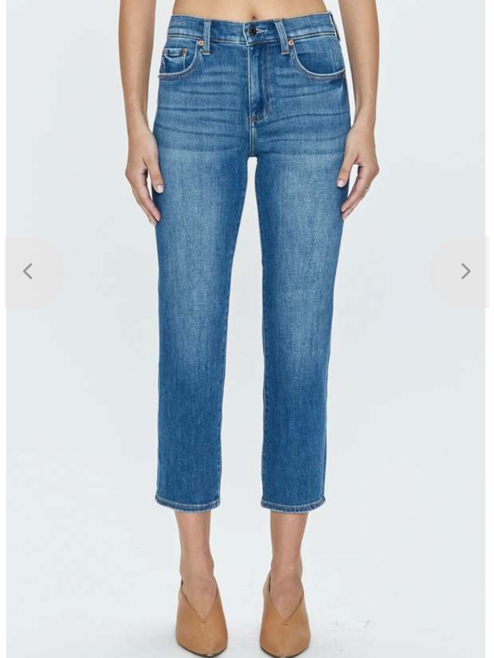 pistola Blue High-Rise Straight Crop Jeans